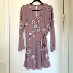 Purple Floral Wrap Dress Size Medium Brand Lush